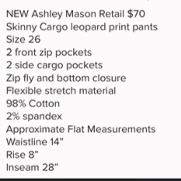 ASHLEY MASON Skinny Cargo Leopard Print Pants - Picture 5 of 5